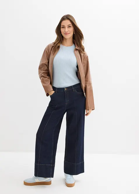 Kort jacka i skinnimitation, bonprix