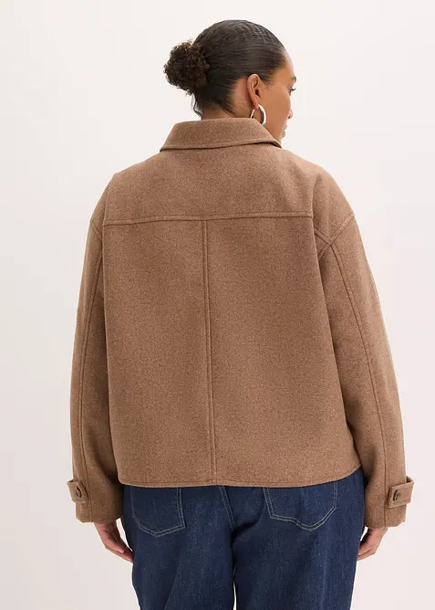 Kort kappa i yllelook, bonprix