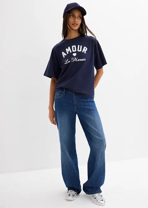 T-shirt av stretchig mix med ekologisk bomull, bonprix