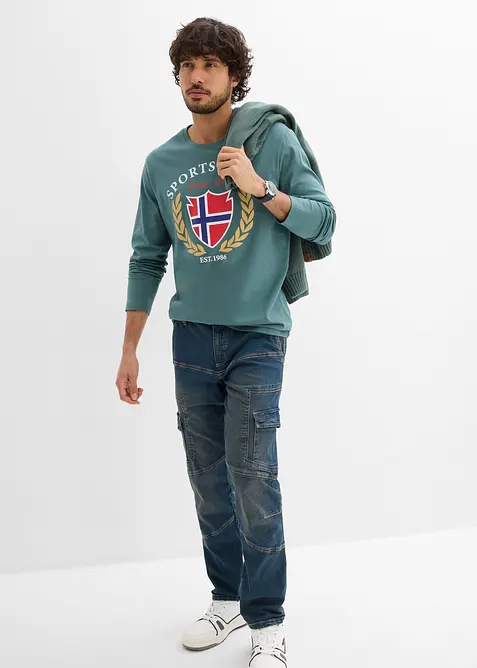 L&aring;ng&auml;rmad T-shirt i bomull, bonprix