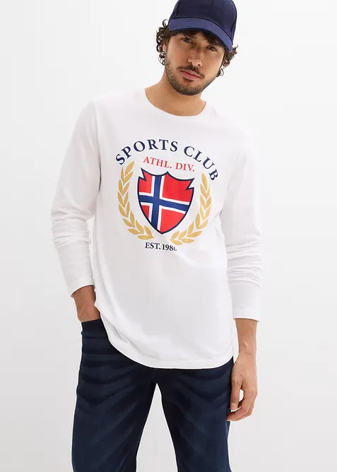 L&aring;ng&auml;rmad T-shirt i bomull, bonprix