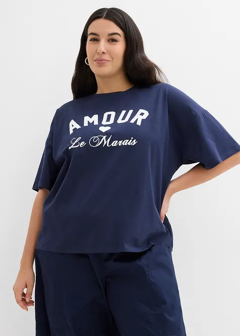 T-shirt av stretchig mix med ekologisk bomull, bonprix