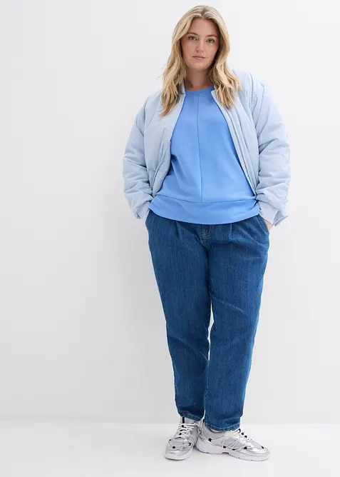 Sweatshirt av material med struktur, bonprix