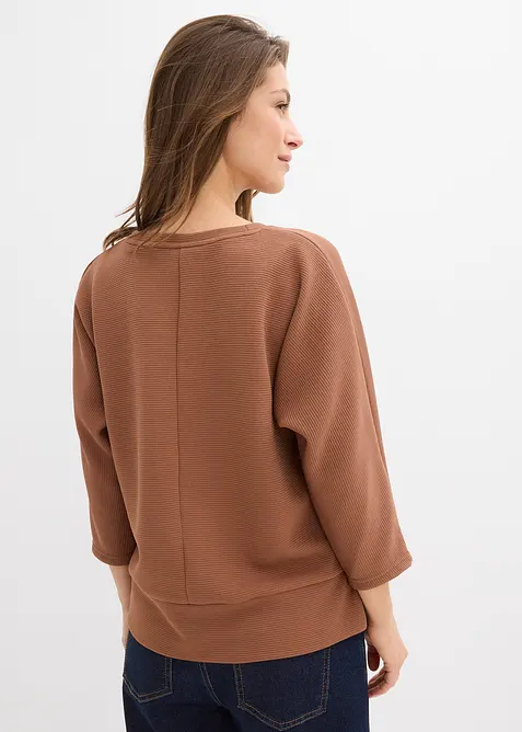 Sweatshirt av material med struktur, bonprix