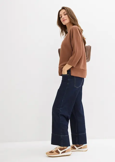 Sweatshirt av material med struktur, bonprix