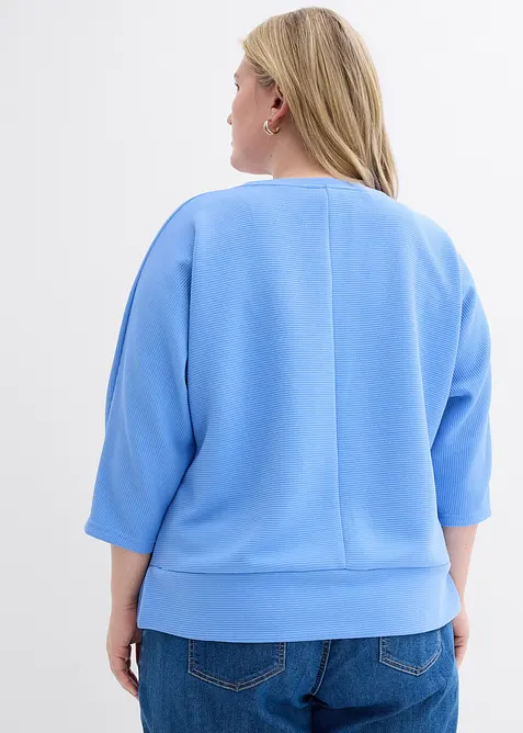 Sweatshirt av material med struktur, bonprix