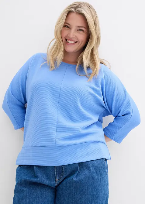 Sweatshirt av material med struktur, bonprix