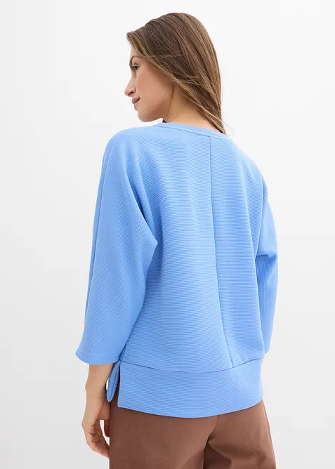 Sweatshirt av material med struktur, bonprix