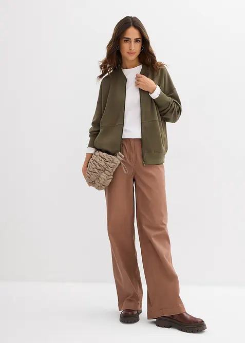 Sweatjacka i oversizemodell av stabil trik&aring;, bonprix