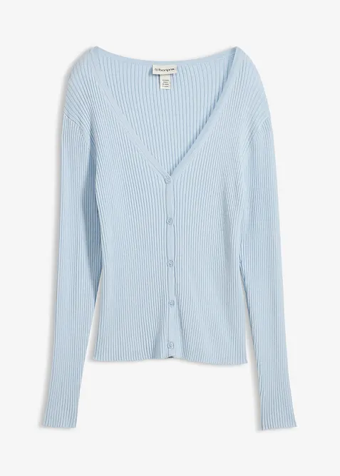 Finstickad cardigan med viskos, bonprix