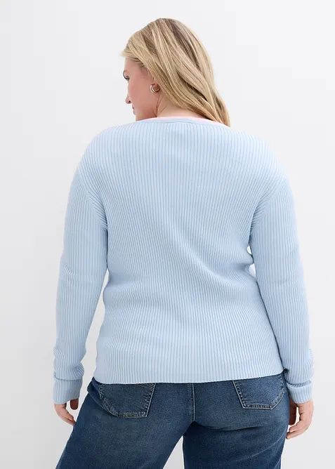 Finstickad cardigan med viskos, bonprix