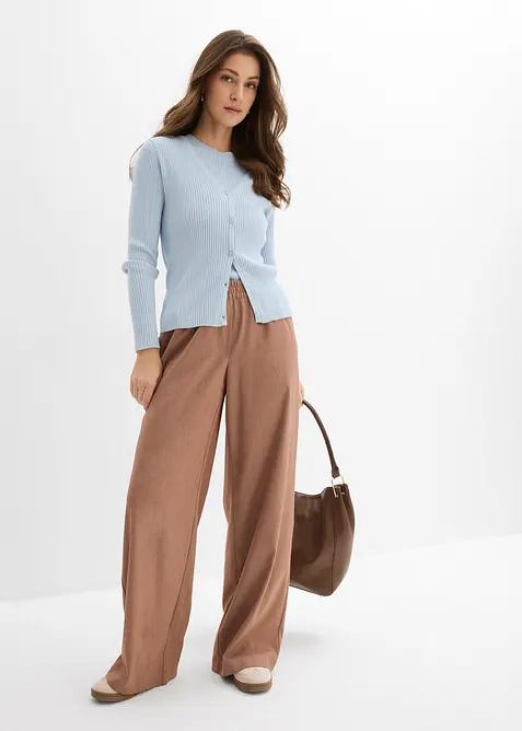 Finstickad cardigan med viskos, bonprix