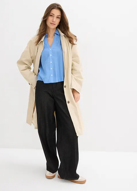 Blus i fyrkantig modell av viskosmix, bonprix