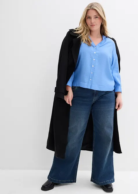 Blus i fyrkantig modell av viskosmix, bonprix