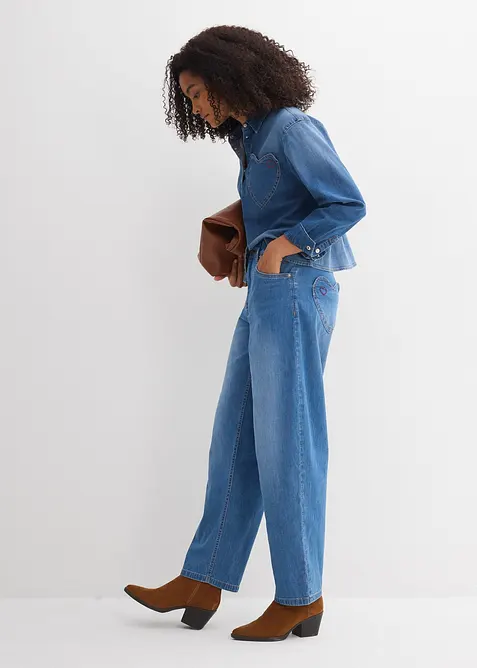 Barrel-jeans med High Waist, bonprix