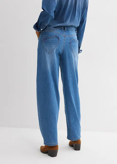 Barrel-jeans med High Waist, bonprix