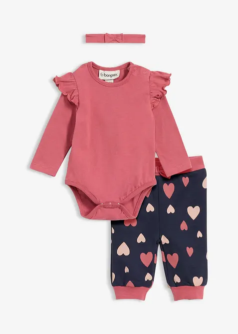 Body, byxa, accessoar (3 delar), bonprix