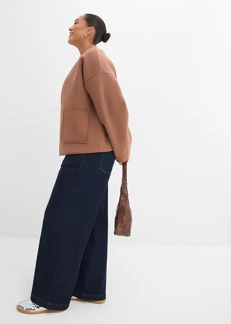 Bekv&auml;m blusjacka i stabil trik&aring;, bonprix