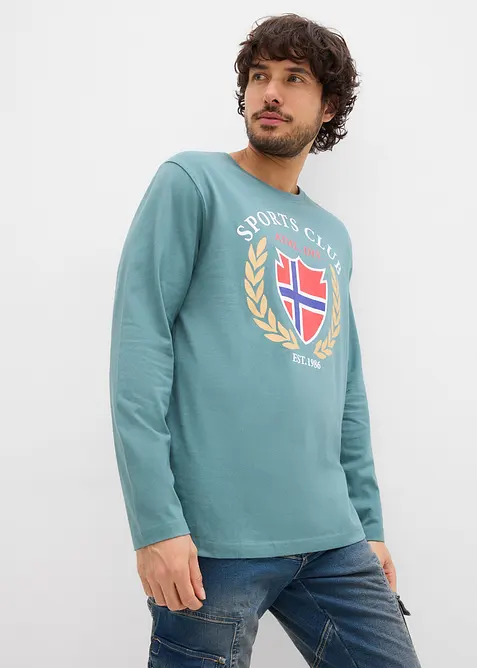 L&aring;ng&auml;rmad T-shirt i bomull, bonprix