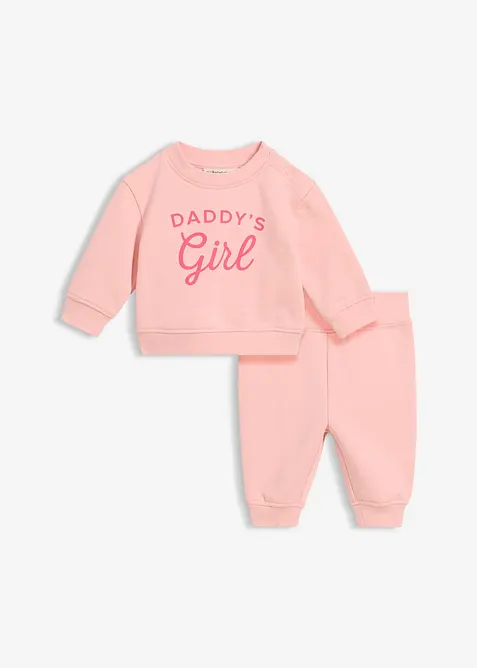 Sweatshirt och byxa av ekologisk bomull (2 delar), bonprix