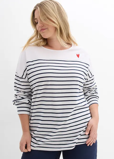 L&aring;ng&auml;rmad topp i ekologisk bomull, bonprix