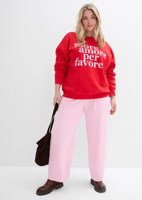 Oversizesweatshirt av bomullsmix, bonprix