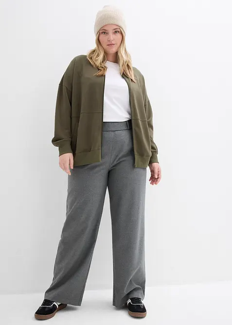 Sweatjacka i oversizemodell av stabil trik&aring;, bonprix