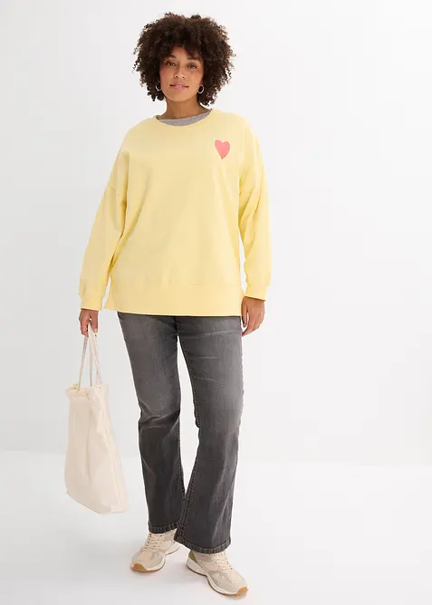 Oversizesweatshirt i ekologisk bomull, bonprix