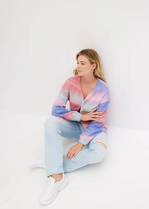 Grovstickad cardigan, bonprix