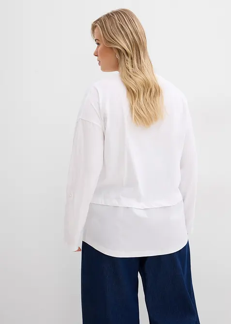 Topp med blusinf&auml;llning, bonprix