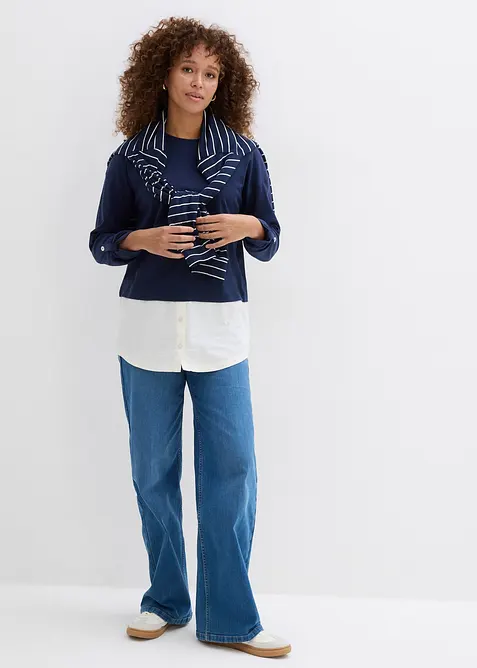 Topp med blusinf&auml;llning, bonprix