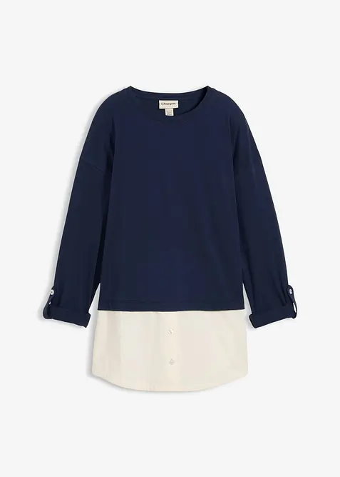 Topp med blusinf&auml;llning, bonprix