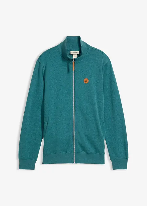 Trik&aring;jacka med st&aring;krage och detaljer i skinnimitation, bonprix