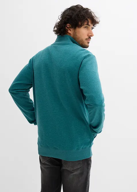 Trik&aring;jacka med st&aring;krage och detaljer i skinnimitation, bonprix