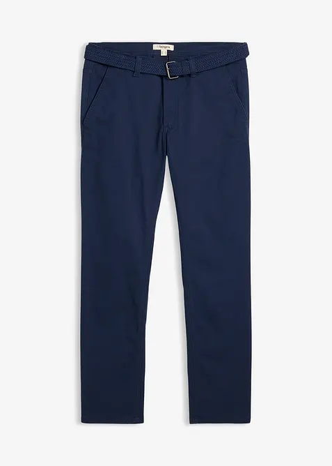 Stretchiga chinos med bekv&auml;m midja och sk&auml;rp, normal passform, raka ben, bonprix