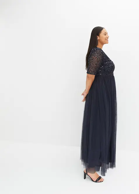 Maxikl&auml;nning av tyll med paljettbroderi, bonprix