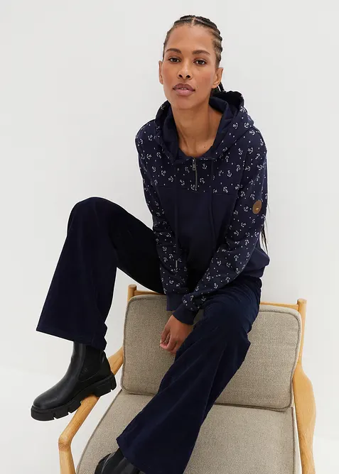 Luvtr&ouml;ja med dragkedja i ren bomull, bonprix