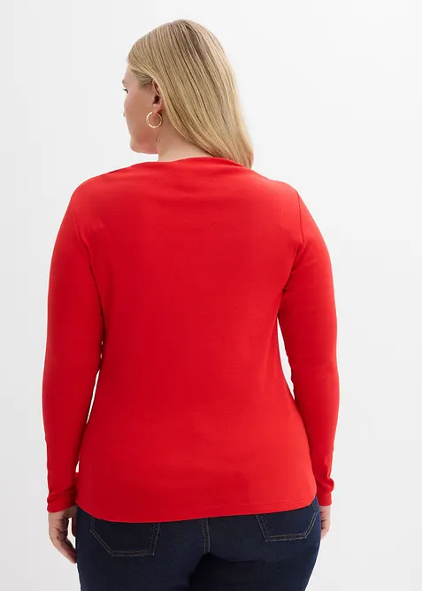 Ribbstickad topp med figurn&auml;ra passform, bonprix