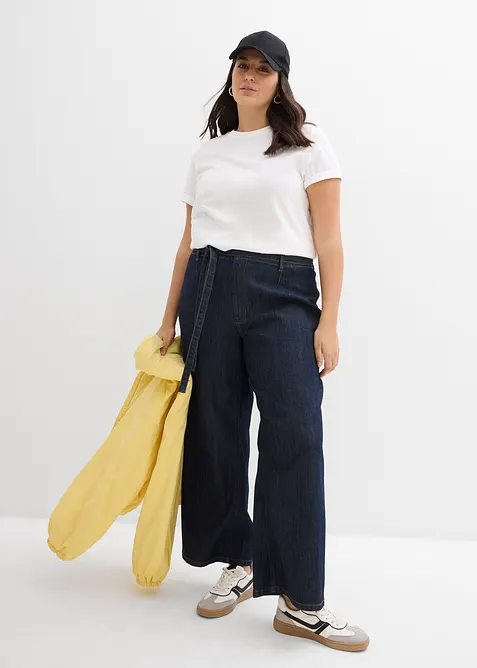 Wide Leg Jeans High Waist, cropped, bonprix