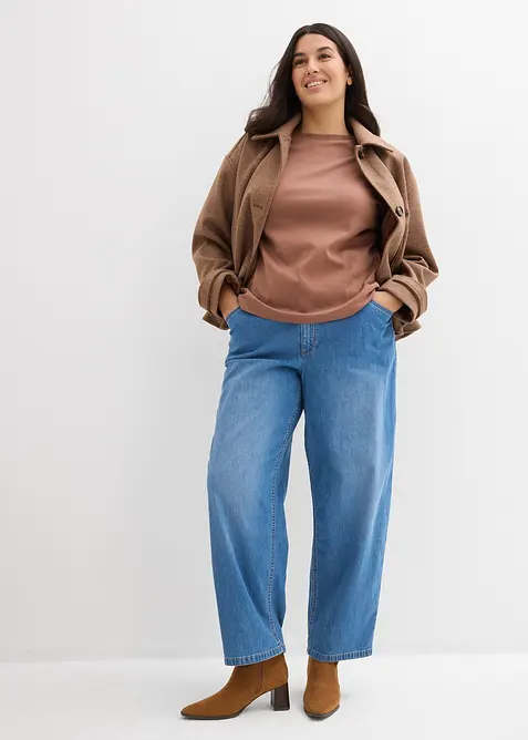 Barrel-jeans med High Waist, bonprix