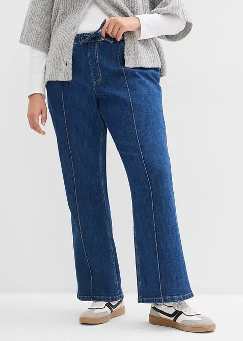 Bootcut-jeans Mid Waist med res&aring;rmidja, bonprix