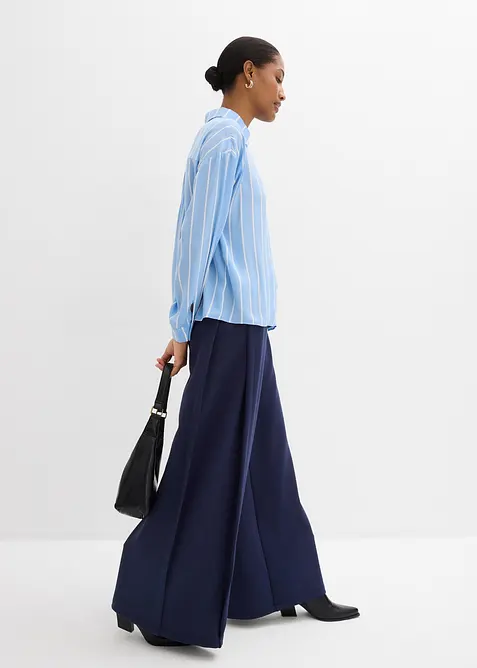 Skjortblus i f&ouml;ljsam satin, bonprix