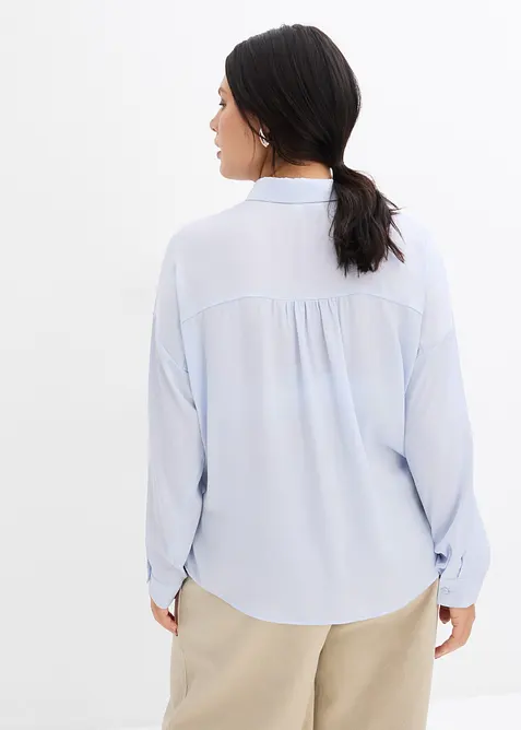 Skjortblus i f&ouml;ljsam satin, bonprix