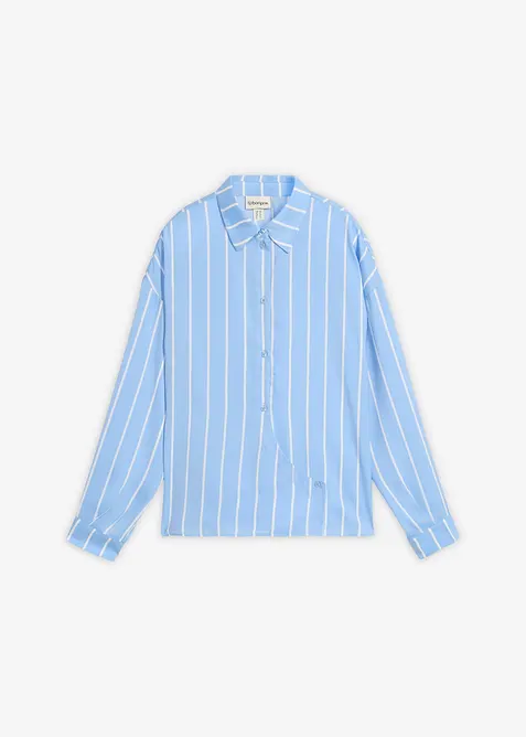 Skjortblus i f&ouml;ljsam satin, bonprix