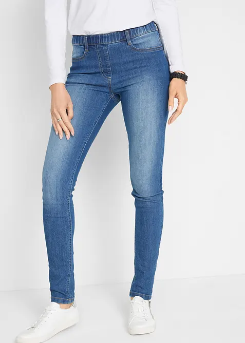 Jeggings Mid Waist, med bekv&auml;m midja, bonprix