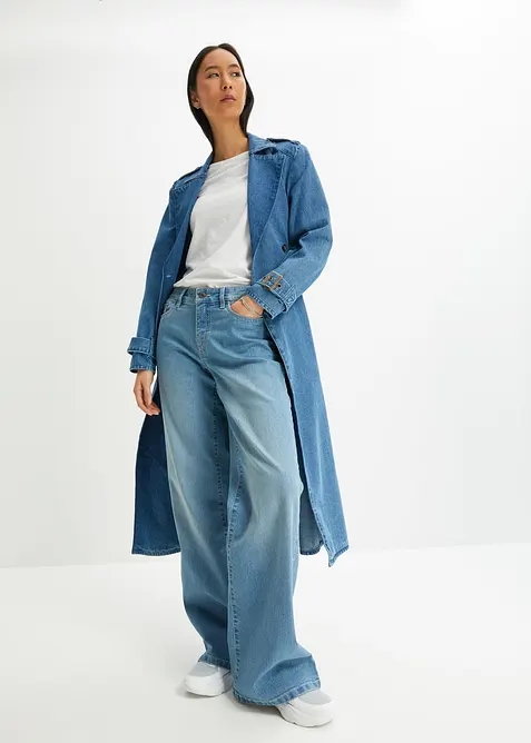 Wide Leg Jeans, Mid Waist, Stretch, bonprix