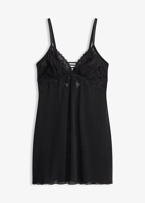 Neglig&eacute; utan bygel, med hj&auml;rtm&ouml;nstrad spets, bonprix