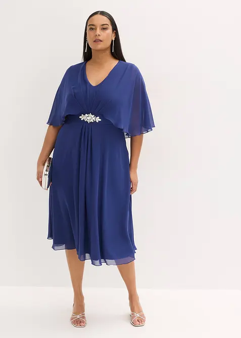 Mellanl&aring;ng kl&auml;nning i chiffong med strassapplikation, bonprix