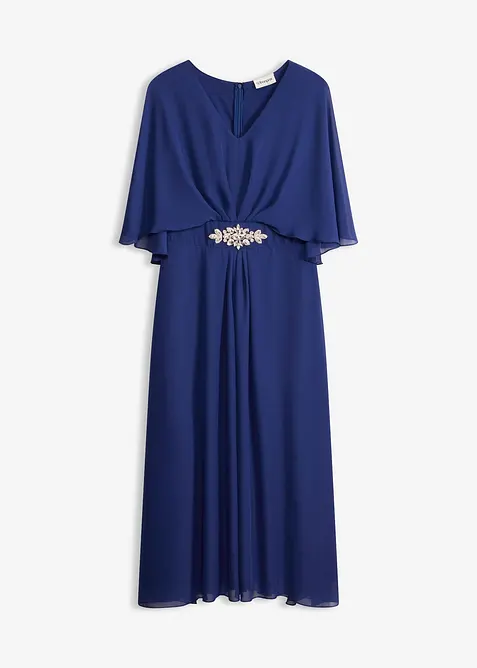 Mellanl&aring;ng kl&auml;nning i chiffong med strassapplikation, bonprix