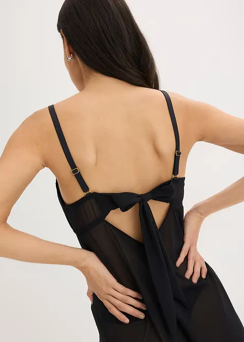 Neglig&eacute; utan bygel, med hj&auml;rtm&ouml;nstrad spets, bonprix